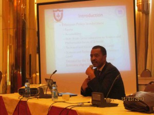Dr. Tarekegn Tadesse, President of Addis Ababa Science and Technology University gives his presentation